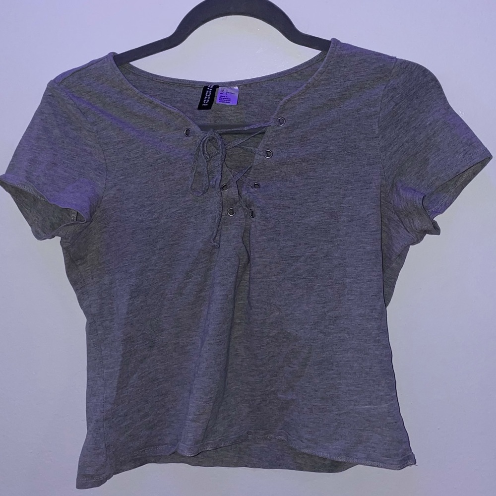 Grey lace shirt